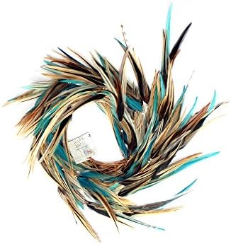 Turquoise Blonde Pixie Feather Hair Extensions by Plume Angel, 5 Strands TBP5