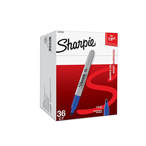 Sharpie Permanent Markers, Fine Point, Blue, 36-Pack (1920932)