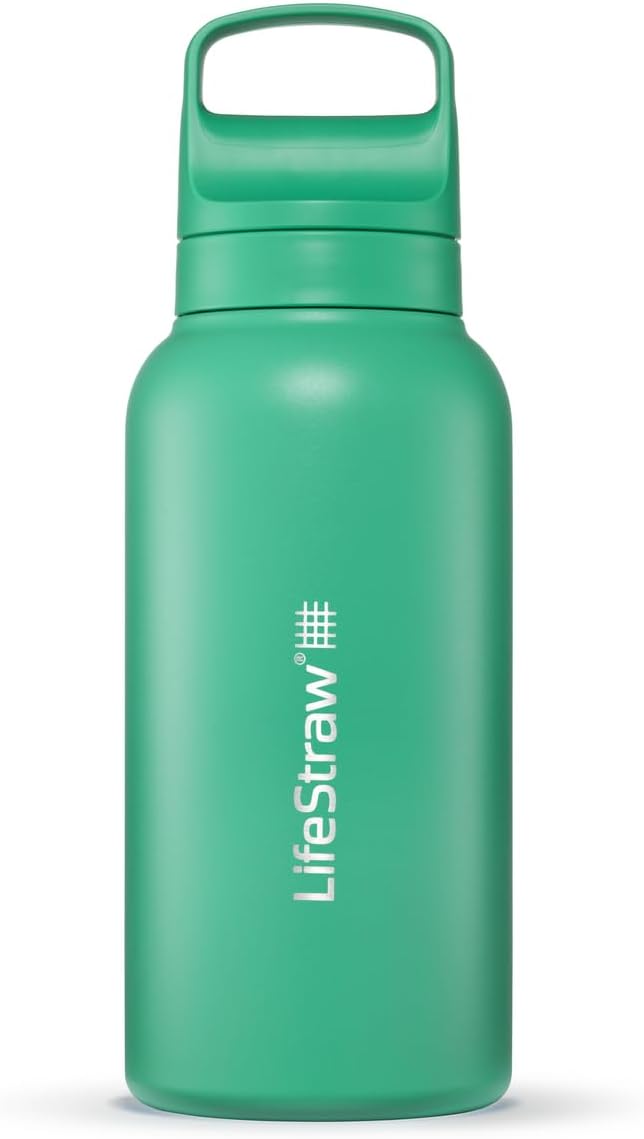 LifeStraw Go Series Insulated Stainless Steel Water Filter Bottle 1L Cactus