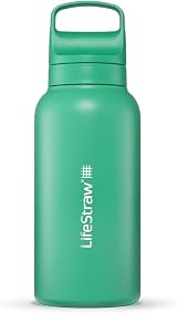LifeStraw Go Series Insulated Stainless Steel Water Filter Bottle 1L Cactus