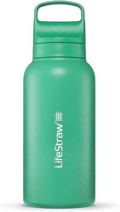 LifeStraw Go Series Insulated Stainless Steel Water Filter Bottle 1L Cactus