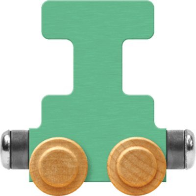 Maple Landmark NameTrain Pastel Letter Car I - Made in USA (Green)