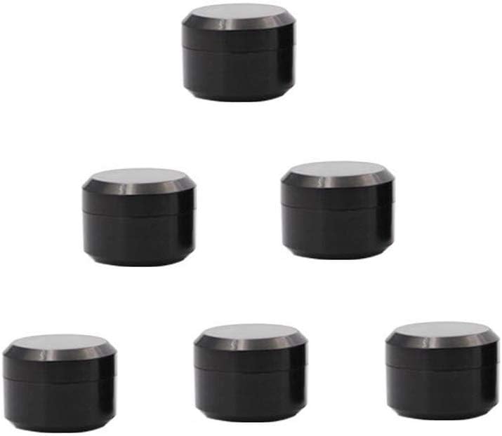 6PCS 5ML 0.2OZ Black Empty Plastic Cream Bottles with Screw Cap Portable Refillable Durable Cosmetic Container Case Jar Pot Face Cream Holder for Travel Vacation Daily Life
