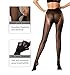 HONENNA Sheer Reinforced Crotch Pantyhose Tights With Back Seam (Medium, Black)