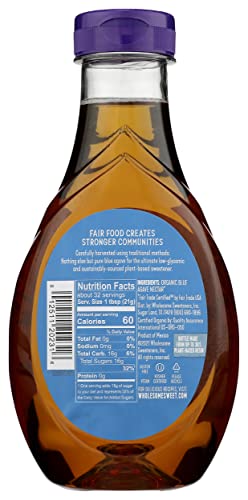 WHOLESOME SWEETENERS, ORGANIC LIGHT BLUE AGAVE, 23.5 OZ