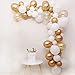 BALONAR DIY Garland Balloon 65pcs Assorted Latex Balloon Gold Metallic Chrome Balloon in Gold and White Latex Balloon with 12inch Gold Pre-filled Confetti Balloon for Any Party Wedding Anniversary Bir