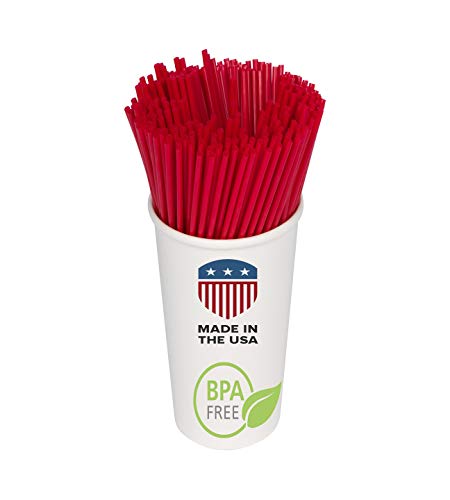 Red Coffee Stirrer Sticks Straws: USA Made (Red, 5.25", 1000ct) - Thumbnail 4