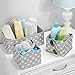 mDesign Fabric Drawer Divider Organizer Bin, Nursery/Bedroom Dresser, Closet, Shelf, Playroom Organization, Hold Clothes, Toys, Diapers, Bibs, Set of 3, 2 Pack, Gray/White Polka Dot