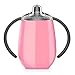 True North Stainless Steel Insulated Sippy Cup for Toddler + Baby with No-Spill BPA Free Triton Lid, Keeps Drinks Cold for 24 Hours, 9 oz, Beach Pink
