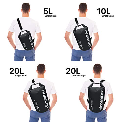 MORECOO Waterproof Bag Floating Ultra Light Dry Bag Outdoor Sports Sweatproof Dry Backpack 5L/10L for Kayaking/Rafting/Boating/Swimming/Camping/Hiking/Beach/Fishing (Black, 10L) - Thumbnail 4