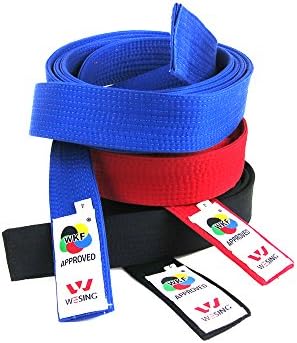 wesing Karate Belt Approved by WKF Karate Belts Black red Blue