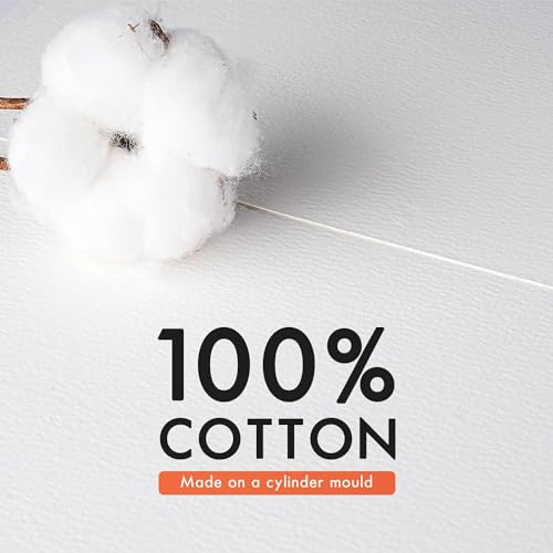 Fuumuui 100% Cotton A4 Watercolour Paper- Upgraded Version, 22 Sheets Cold Pressed Watercolour Paper Block - 140LB/300GSM Art Paper for Watercolour Gouache Ink