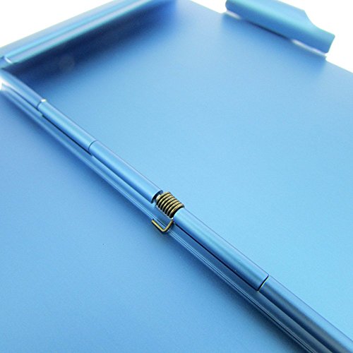 Cmxsevenday C68809 Pocket Size Aluminium Alloy Memo Pad Holder, with Ball Point Pen - Light Blue