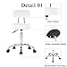 Artechworks Adjustable Rolling Swivel Massage Stool for Salon Spa Tattoo Facial Medical Office Chairs with Backrest Wheels and Metal Plate Frame White (1 Pcs)