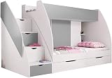 ML Bunk Bed Martin Grey with 2 Mattresses XL Fast Delivery UK view 1