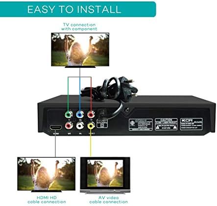 KCR DVD Player for TV DVD/CD/MP3/AVI with USB Port, HDMI and AV output (HDMI and AV cable included) - Image 3