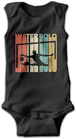 Vintage Style Water Polo Silhouette For Newborn To 24 Months Unisex Bodysuit Romper Jumpsuit Outfits Black12 Months