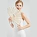 BABEYOND Cotton Lace Folding Handheld Fan Embroidered Bridal Hand Fan with Bamboo Staves for Wedding Decoration Dancing Party
