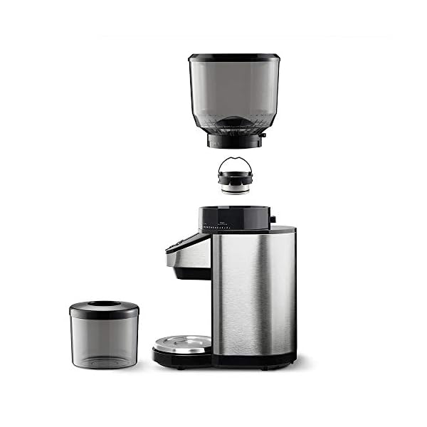 Tchibo elektrische Kaffeemühle, eingebaute Waage, Edelstahlmahlwerk, Kegelmahlwerk 26 Mahlgradeinstellungen, Schwarz… – Bild 3