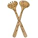 Talisman Designs Laser Etched Beechwood Salad Serving Set | Nature Design | Fork & Spoon Serving Set | Cute & Functional Kitchen Tool | Small Wooden Utensils