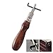 Co-link Professional Adjustable 1mm Leather Edge Stitching Groover Leathercraft Groove Gouge with Wooden Handle