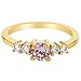 In Season Jewelry Gold Plated Pink & Clear Cubic Zirconia Rings for Toddlers and Little Girls Size 3 - Sparkling Pink and Clear CZ Ring for Toddler Girls Formal and Everyday Occasions