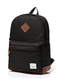 Vaschy Unisex Classic Waterproof School Rucksack Travel BackPack 15Inch Laptop
