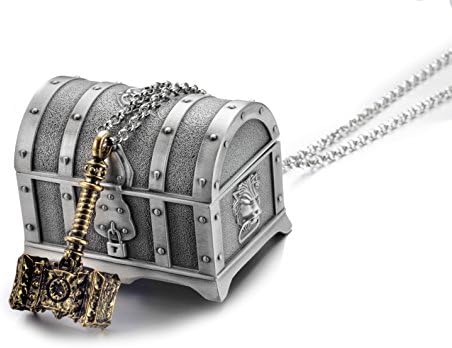 Hot Game WOW Thrall Ogrim Doomhammer Model Alloy Necklace Pendant With Jewerly Box (Copper)