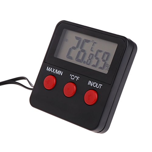 Qisuw Digital Thermometer Hygrometer- Pet Reptile Temperature Humidity with Remote Sensor - Thumbnail 2
