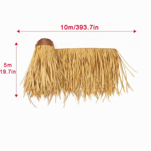NIANTONG Straw Roof Thatch PE Roll of Thatch Palm Tree Fireproof Anti-aging for Outdoor Roof Pavilion Tiki Bar Decoration (0.5 x 10 m)