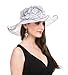 SAFERIN Women's Organza Church Kentucky Derby Fascinator Bridal Tea Party Wedding Hat (YW-White Black Line)