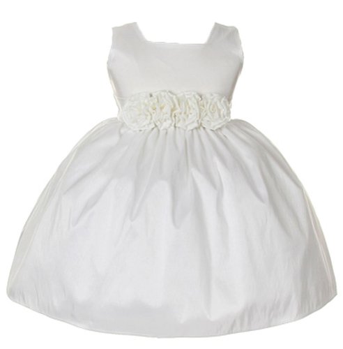 Sweet Kids Baby Girls' Slvless Dress Flw Waistband 24M Xl White (SK B3047)