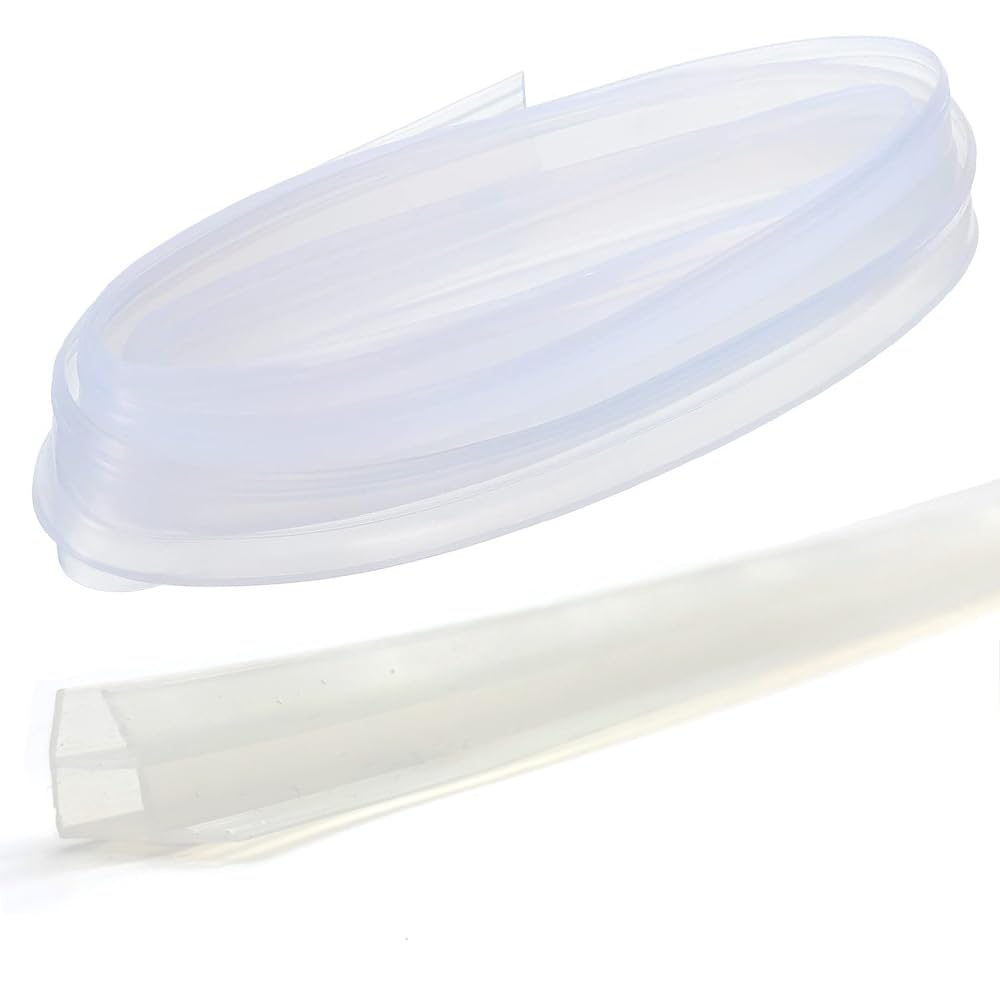 Shower Door Seal Strip for 10~12 mm Glass, Clear Bath Shower Screen Door Seal Strip Covers up to 12mm Gap, Long 300CM Adjustable Shower Screen Seal Replacement (Corner, 10~12 mm)