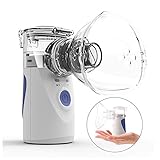 Ultrasonic Nebulizer, Portable Mini Handheld Inhale Nebulizer Rechargeable Silent Cool Mist Mesh Compressor Steam Inhaler Kit Inhaler Machine Automizer for Children Adult
