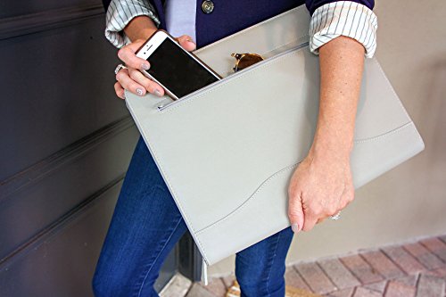 Professional PU Leather Padfolios Business Portfolio Document Organizer & Holder Padfolio Case for Notepads,Pens,Phone,Documents,Business Cards Blush Pink - Thumbnail 6