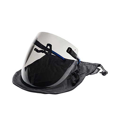 raygear X-Shield: 3/4 Face Non-Vented Smoke Face Shield Worn Like Glasses - Use With Hats, Caps and Helmets