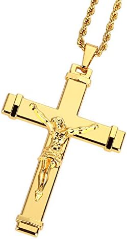 TUVW Quality Gold Plating Cross Unisex Pendant Necklace