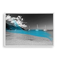 Framed Canvas Wall Art Black and White Scenery Canvas Prints Home Artwork Decoration for Living Room,Bedroom - 16x24 inches