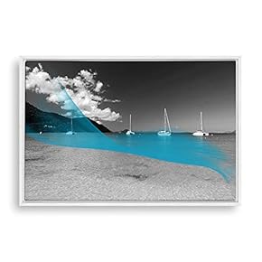 Framed Canvas Wall Art Black and White Scenery Canvas Prints Home Artwork Decoration for Living Room,Bedroom - 16x24 inches