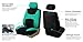 FH Group Stylish Full Set Car Set Covers Front Set and Rear Split Function, Airbag Compatible – Universal Fit for Cars Trucks & SUVs (Mint/Black)