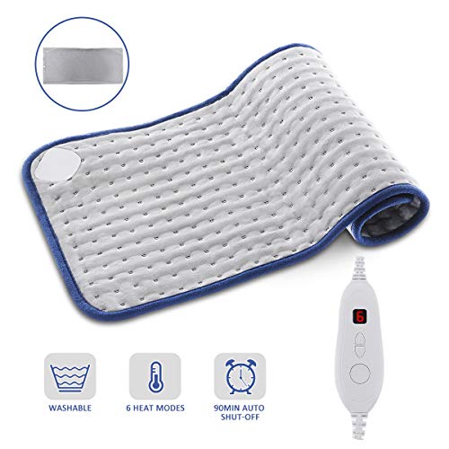 Heating Pads for Back Pain, MIGICSHOW Electric Dry & Moist Heated Pad Large Heat Pad for Cramps Relief, Back, Neck, Abdomen, Legs Ultra-Soft Touch 12''x24'', 6 Heat Settings & 2 Hr Auto Off