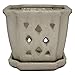 TRENDSPOT 5IN Orchid Pot Square, Crackle White Indoor Planter, 5 inch