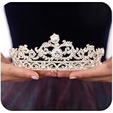 JWICOS Tiaras and Crowns for Women Pearl Wedding Tiara for Bride Baroque Queen Crown Rhinestone Hair Accessories for Birthday Quinceanera Pageant Prom
