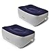 STYDDI Inflatable Foot Rest Pillow, 2 Pack Portable Inflatable Leg Rest Pillow, Travel Footrest Pillow for Airplane, Train, Car, Home, Office (Grey and Blue), Pack of 2