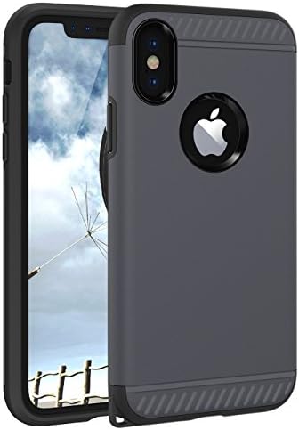 iPhone X Case, iPhone X Cover CHTech Slim Dual Layer Protective Shock-Absorption Armor Corner Cushion Case Cover with Lanyard Hole Design for Apple iPhone X 5.8'' - Gun Metal