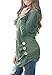Muhadrs Women's Fashion Long Sleeve Round Neck Solid Loose Tops Green XL