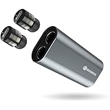 Rowkin Bit Charge Stereo: True Wireless Earbuds w/Charging Case. Bluetooth Headphones Smallest Cordless Hands-Free Mini Earphones Headset w/Mic &amp; Noise Reduction for Android &amp; iPhone (Space Gray)