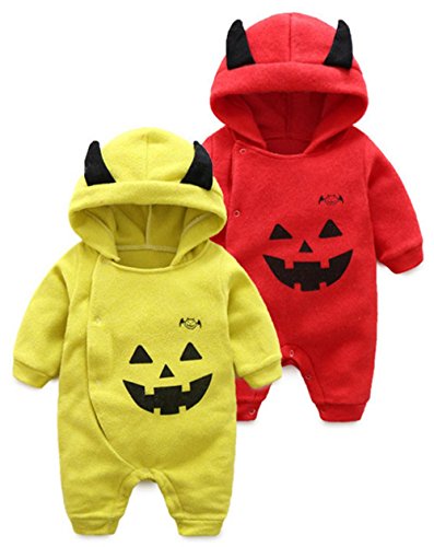 Toddler Baby Boys Girls Halloween Costume Pumpkin Hooded Romper Fancy Outfits - Image 3