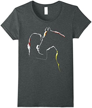 Womens Horse Shirt for Girls - Horse Lovers Gift for Ladies Small Dark Heather