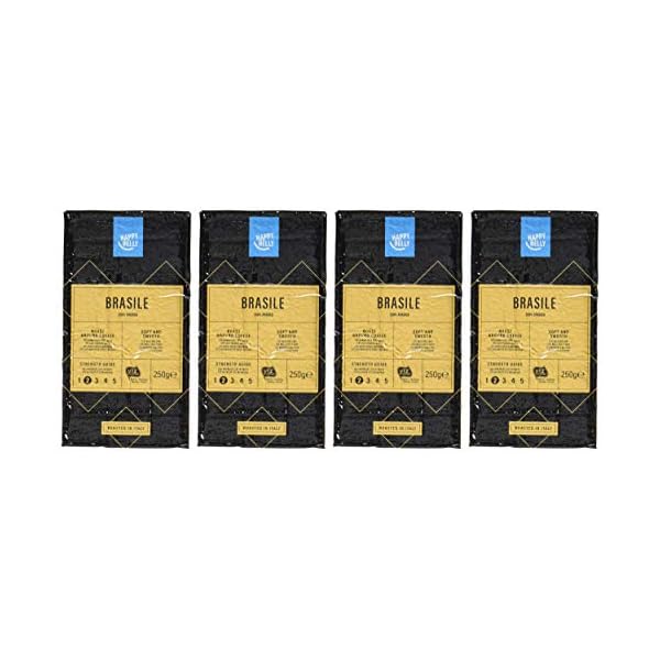 Amazon-Marke: Happy Belly Gemahlener Röstkaffee "BRASILE" (4 x 250g) – Bild 5